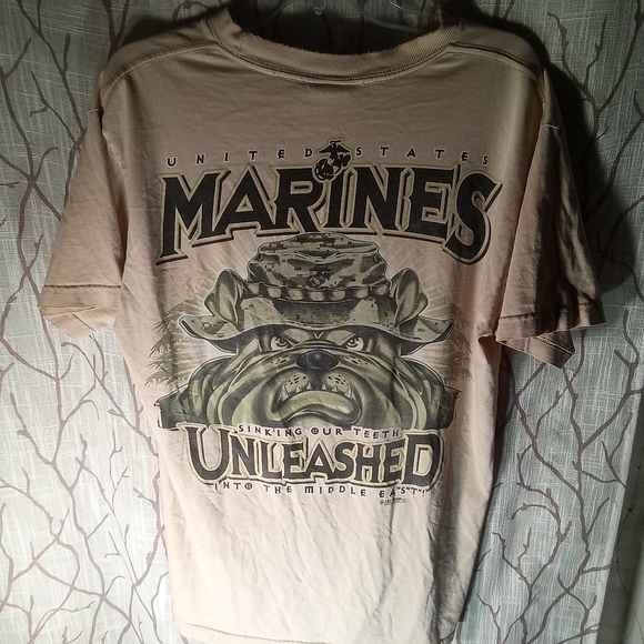Vintage 90s US Marines T Shirt 7.62 Design Middle Eastern Operations Military Bu - Picture 1 of 2